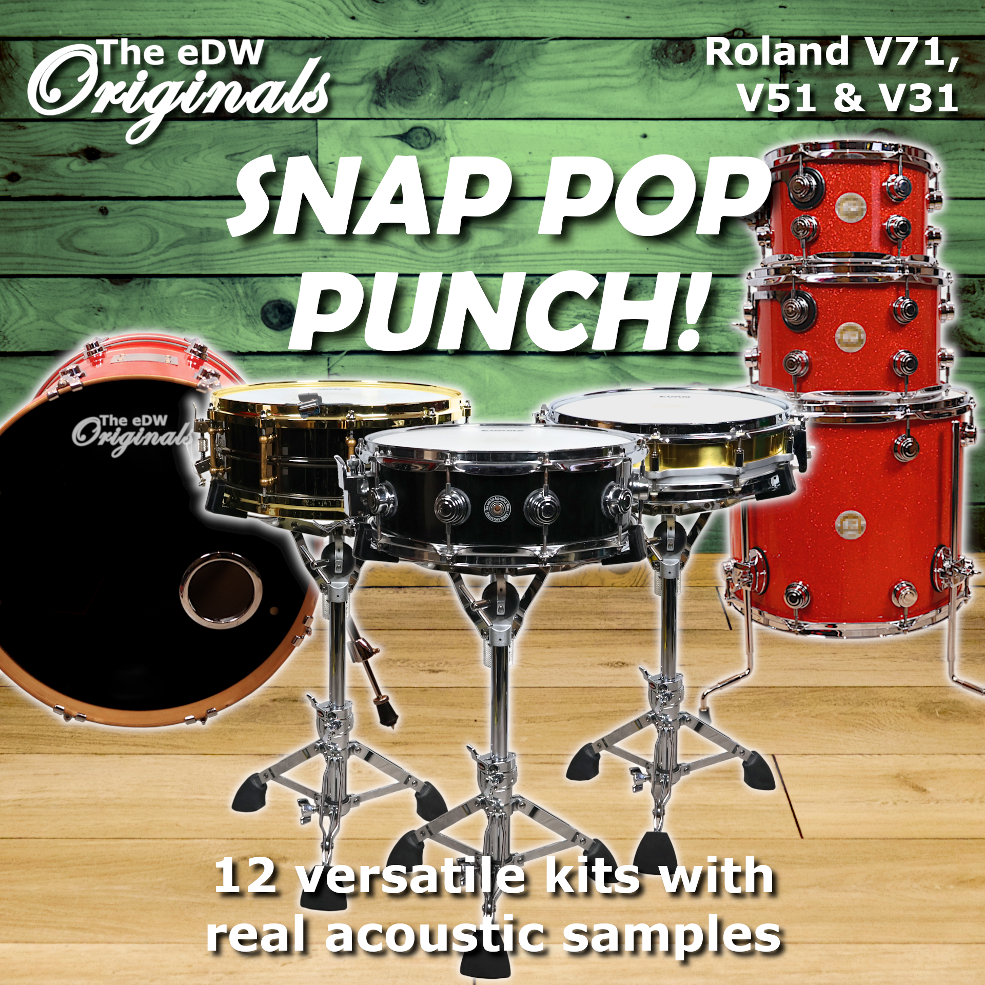 ハンドメイドv SNAP POP PUNCH! | Roland V71, V51 & V31 Custom Kit Expansion Pack